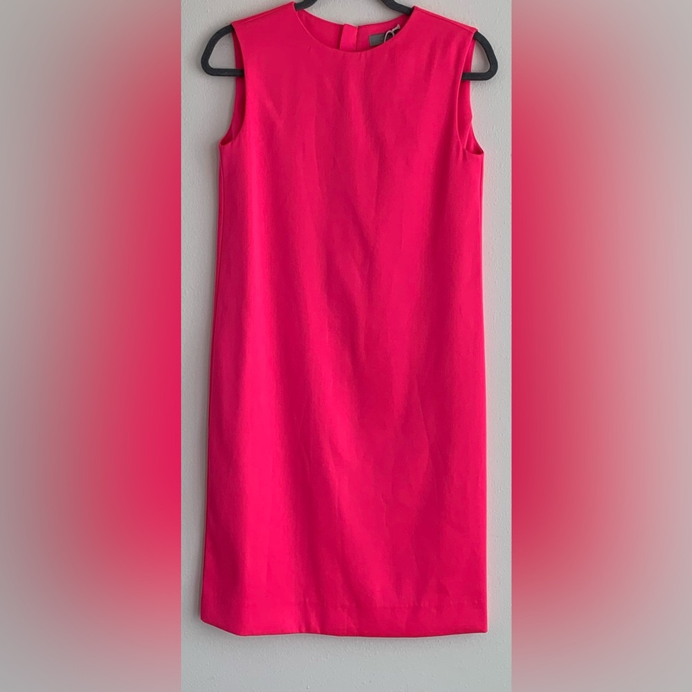 NWT, COS - Hot Pink Tank Shift Dress w/ Metallic Back Zip, Size 4 - Picture 2 of 11